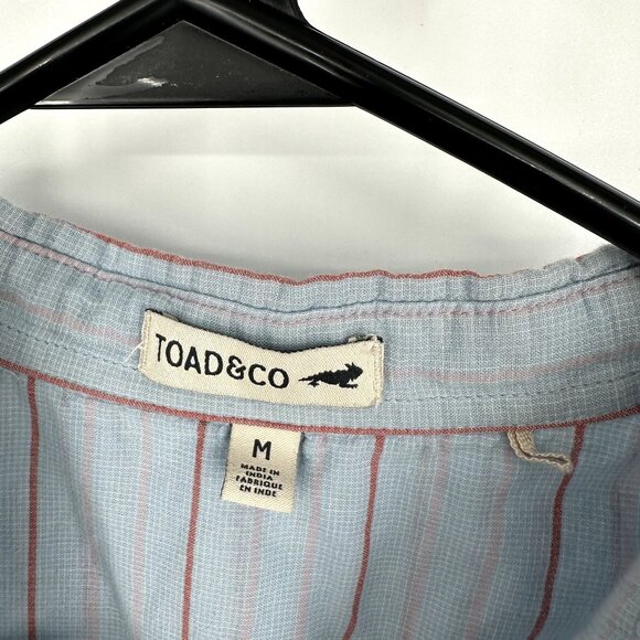 Toad & Co Blouse Sleeveless Stripe Blue size‎ Medium 100% Cotton - Picture 4 of 6